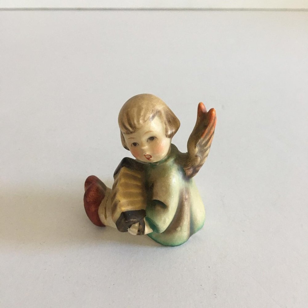 Vintage 1950s German Angel Figurine - Accordion Playing Retro Holiday Decor